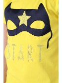 T-shirt with yellow mask appliqué NDZ5322 - Online store - Boutique